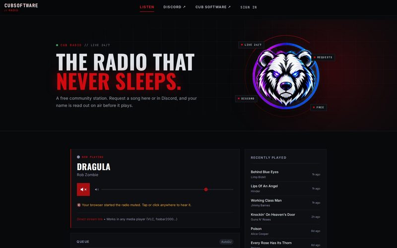 Screenshot: CUB Radio